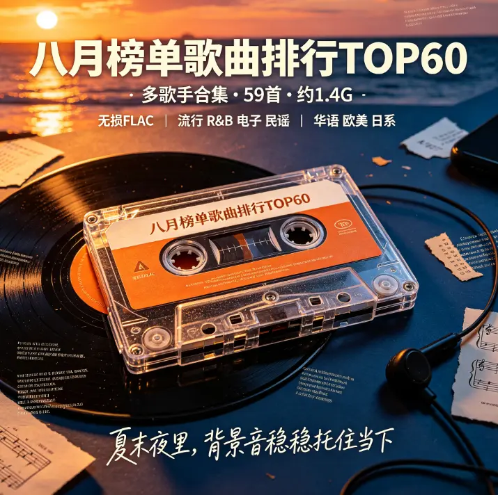 八月榜单歌曲排行TOP60 流行热歌资源无损合集｜1.4G网盘